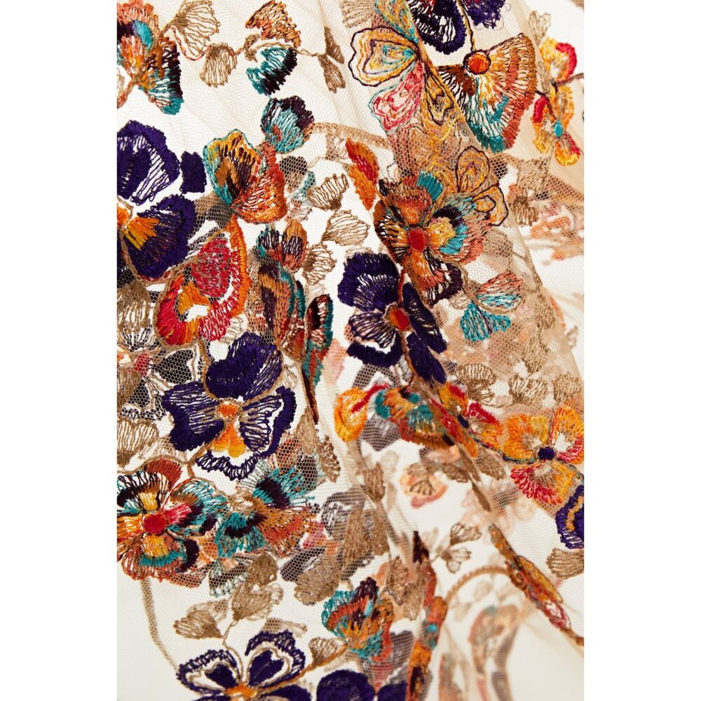 I.D. Sarrieri Embroidered Tulle Robe, Floral Sheer Luxury | NWT Size S | $1795 - Picture 4 of 6